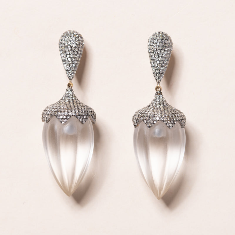 Quartz Crystal Pave Earrings