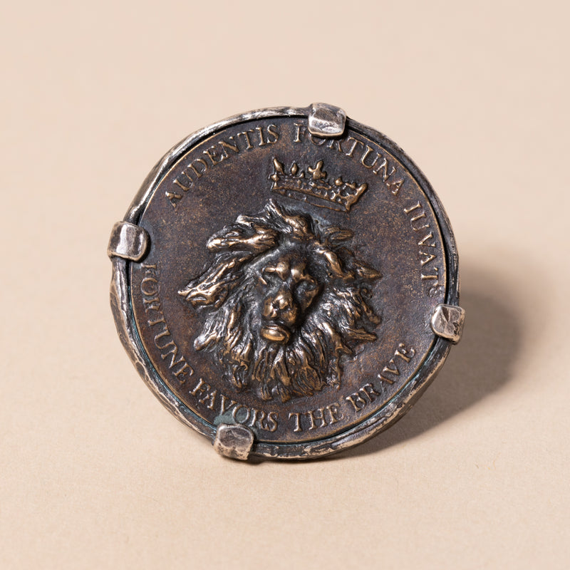 King Lion Statement Coin Ring