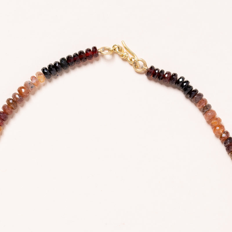 Multi Colored Garnet with Pierced Gold Pendants Necklace