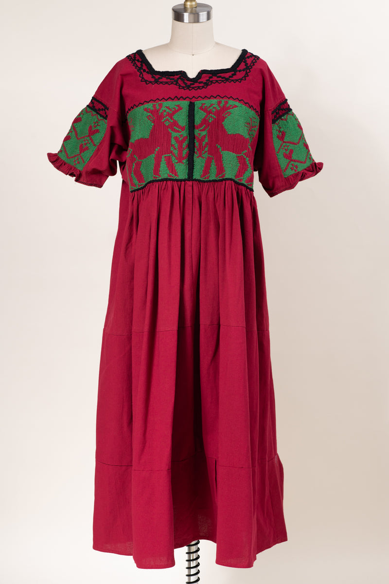 hand embroidered deer dress
