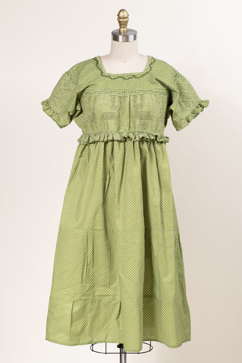 hand embroidered deer dress