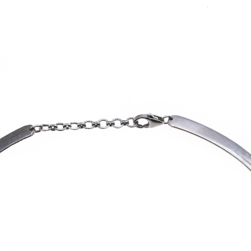 solid silver band choker 