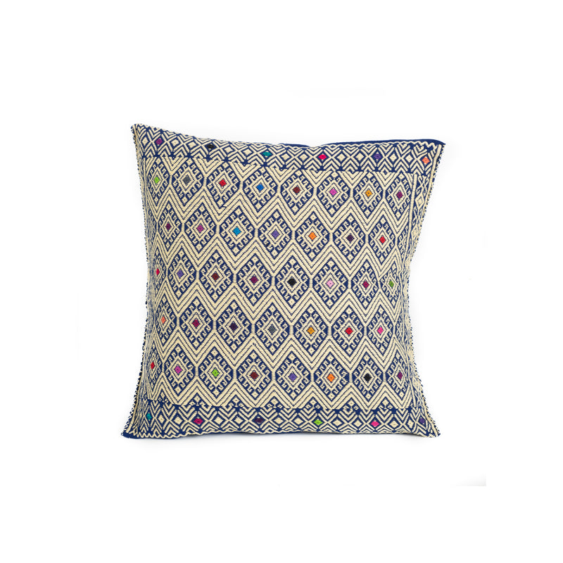 Mexican Throw Pillow - Colorful Diamond Pattern