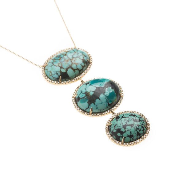 turquoise drop gold necklace 