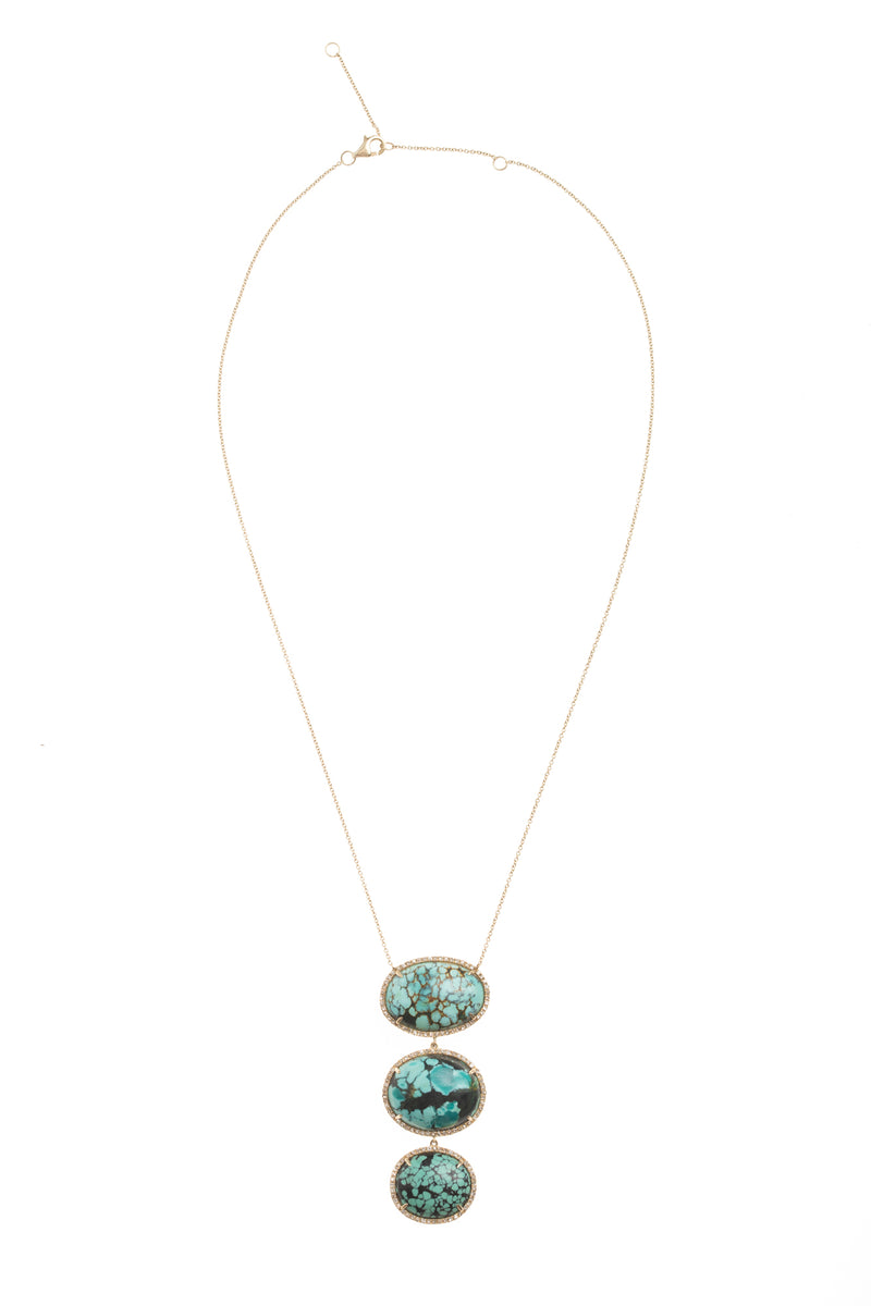turquoise drop gold necklace 