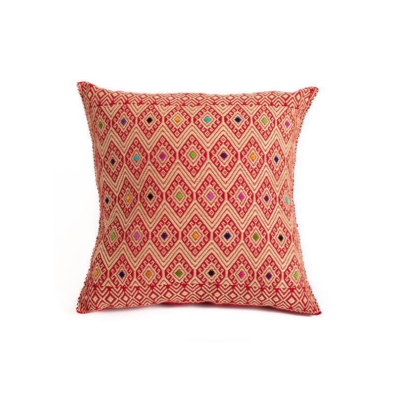 Mexican Throw Pillow - Colorful Diamond Pattern