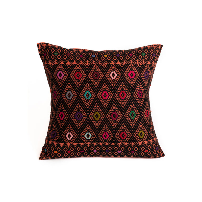 Mexican Throw Pillow - Colorful Diamond Pattern