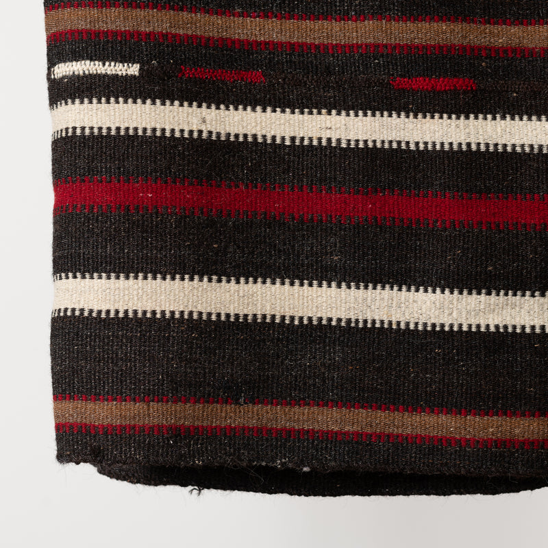 Colorful Stripe Kilim Rug - 255x144 - Black Red and Brown