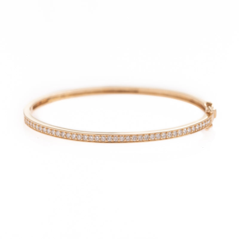 single diamond row gold bangle bracelet 
