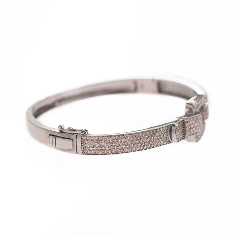 pave buckle silver bracelet 