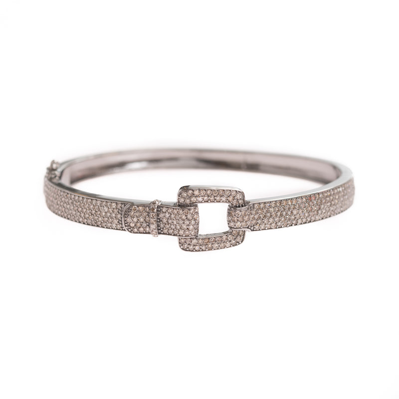pave buckle silver bracelet 