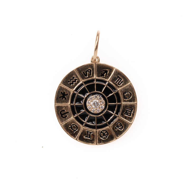 gold zodiac circle pendant 