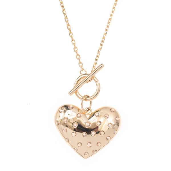 diamond dot gold heart pendant 