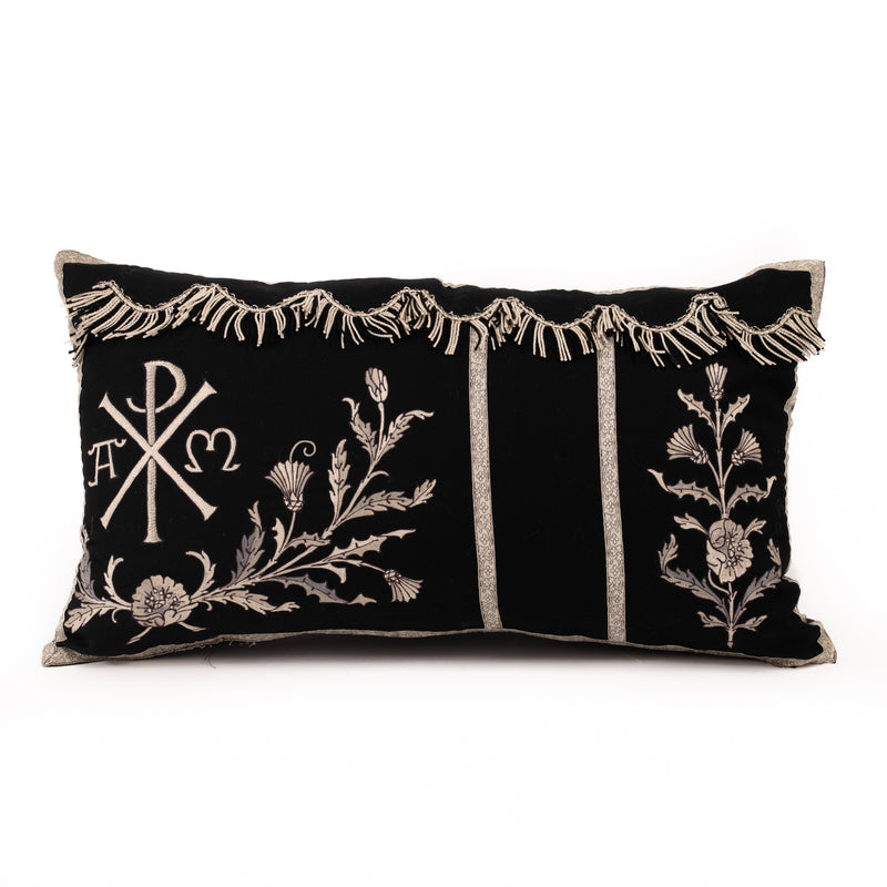 B&W Church Stitch Sampler Pillow