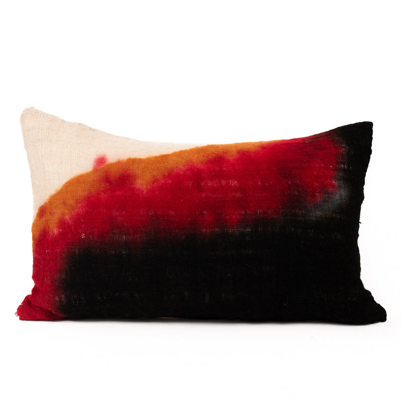 Large Moroccan Henna Wool Pillow