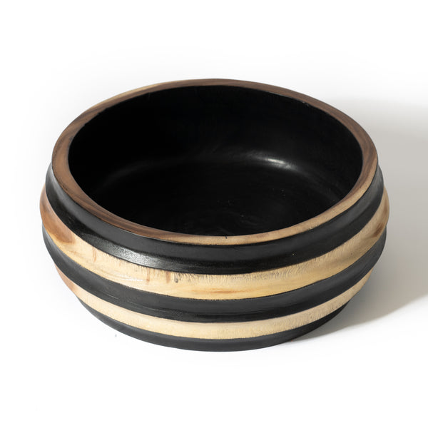 Large Horizontal Stripe Carved Bowl