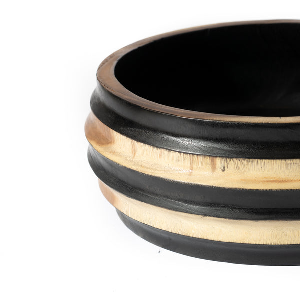 Large Horizontal Stripe Carved Bowl