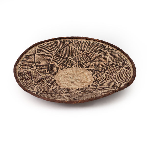 Flat Woven Raffia Basket