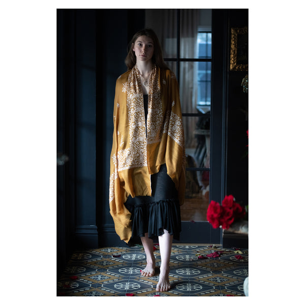 stitched artisan made Indian cashmere cloth wrap