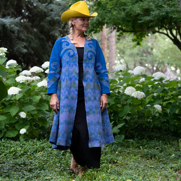 navy blue artisan made kaftan