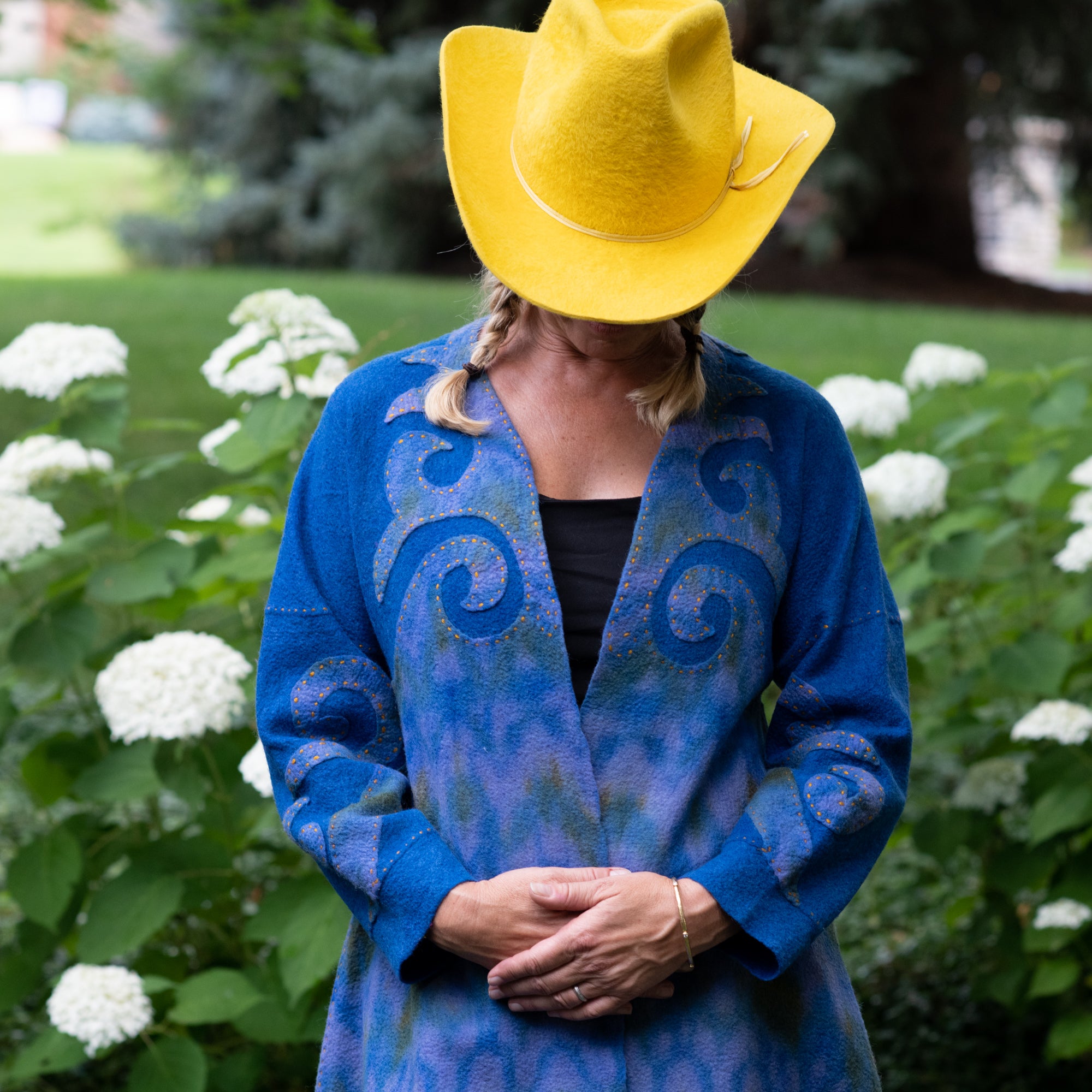 navy blue artisan made kaftan
