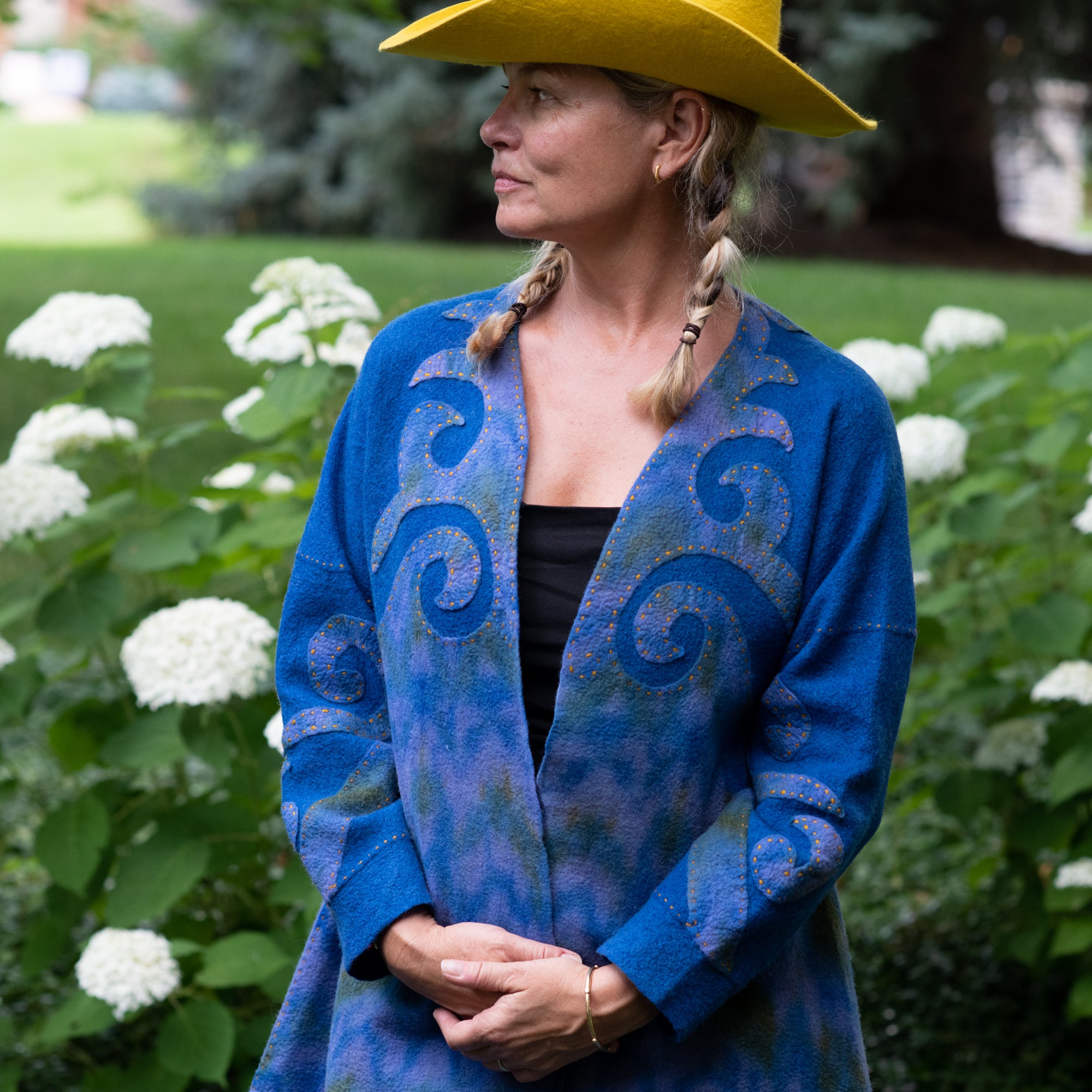navy blue artisan made kaftan