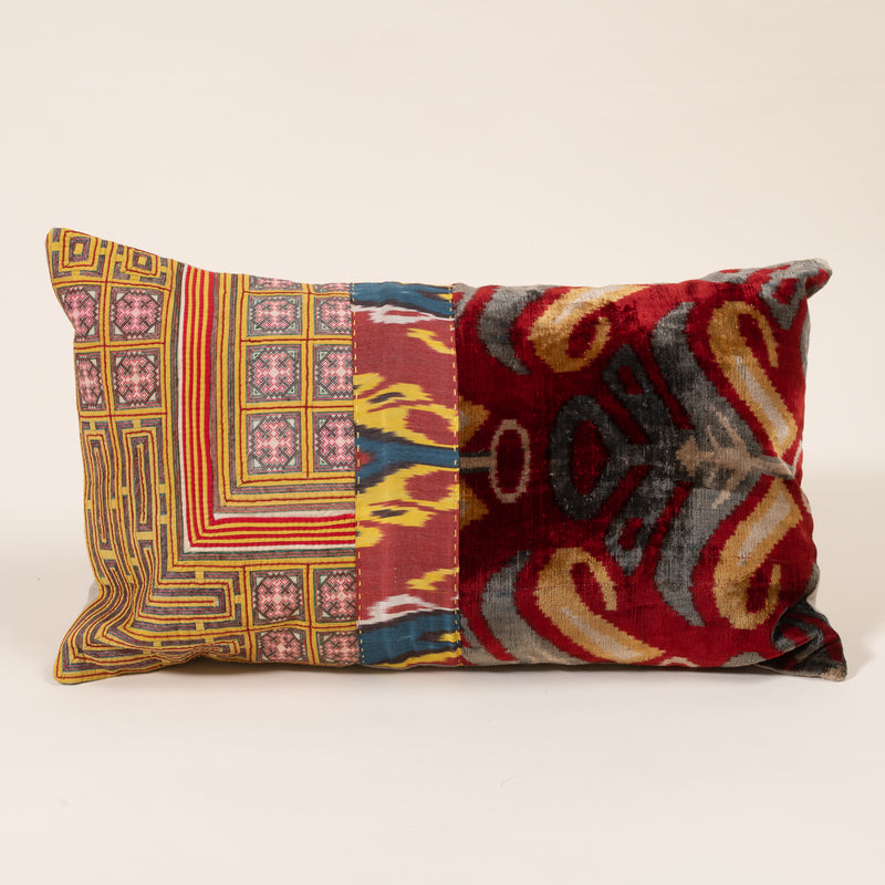 Red & Yellow Split Pattern Pillow