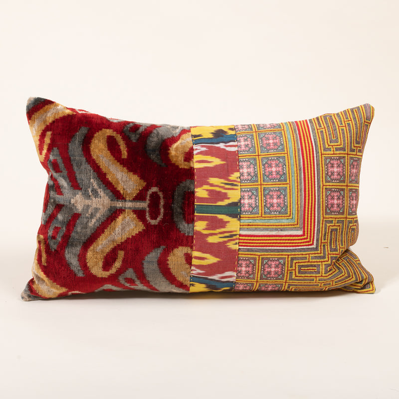 Red & Yellow Split Pattern Pillow