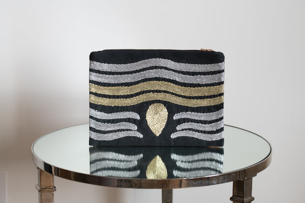 Waves Clutch- Gold/Silver