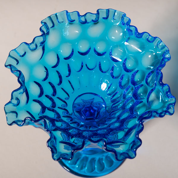 Blue Decorative Depression Glass Vase Bowl