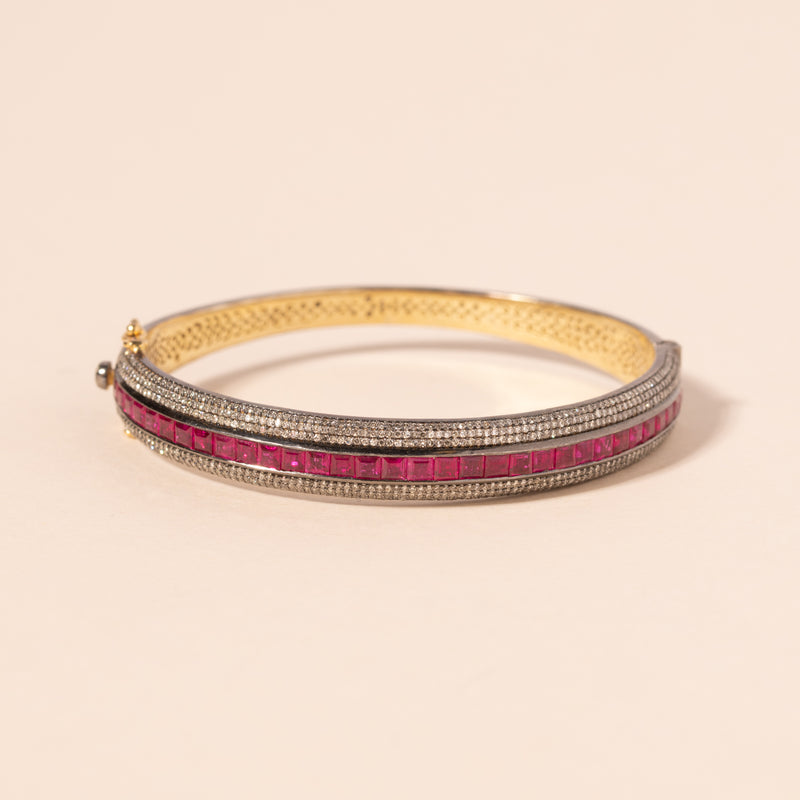 ruby and diamond bangle bracelet 