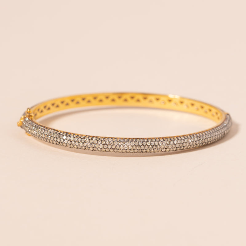 thin pave diamond bangle bracelet 