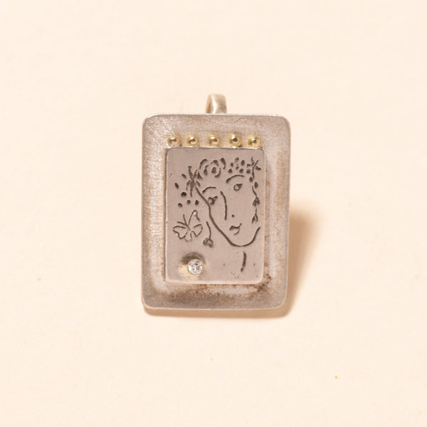 Beth Van de Water Woman and Diamond butterfly pendant