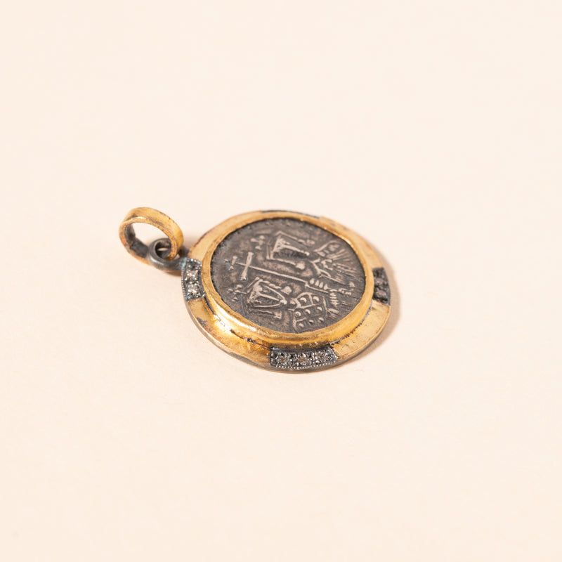 byzantine constantine silver coin pendant 