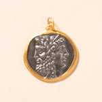 silver janus and janus pendant with gold