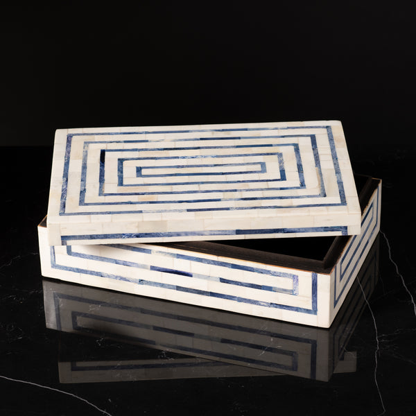 Blue and White Bone Box