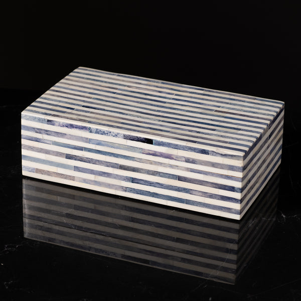 White with Blue Stripes Box