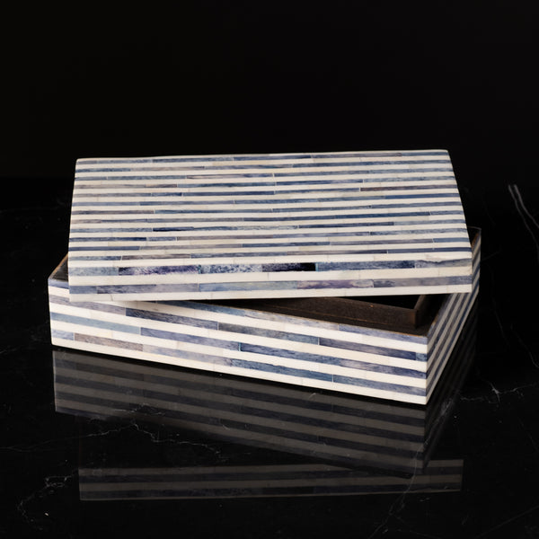 White with Blue Stripes Box