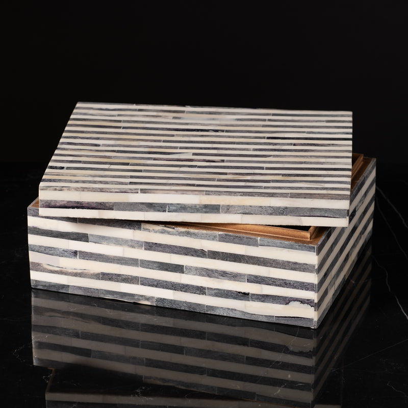White with Grey Stripes Box
