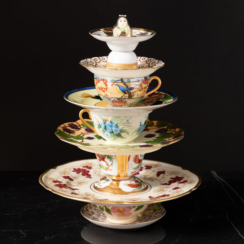 Geisha with Berries Tea Tower