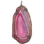 pink agate slice pendant 