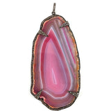 pink agate slice pendant 