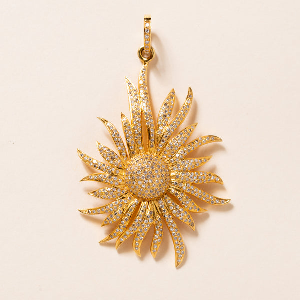 Gold and Diamond Sun Pendant