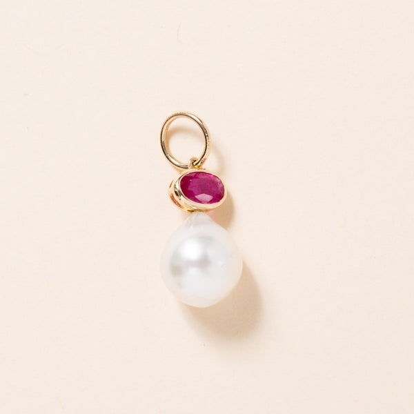 Pearl and Pink Sapphire Pendant