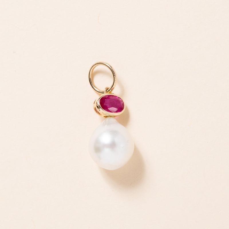 Pearl and Pink Sapphire Pendant