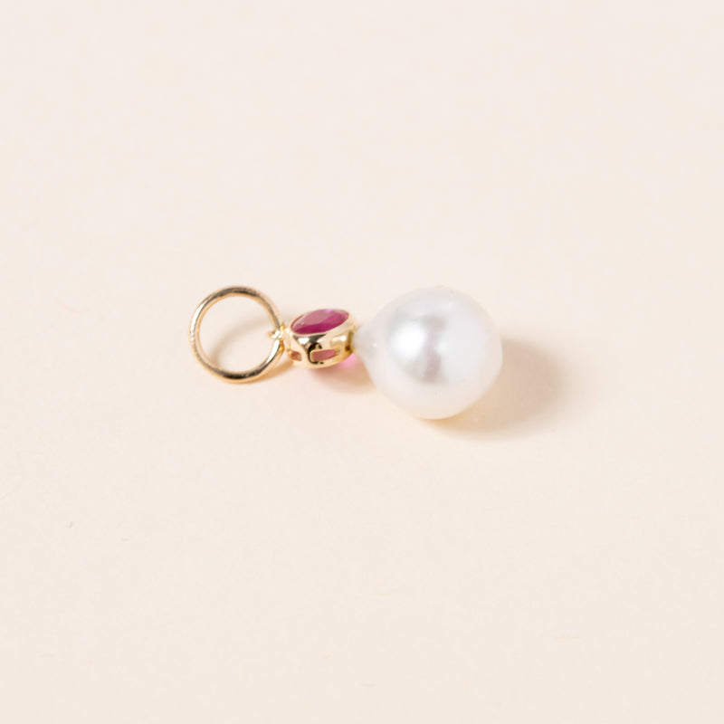 Pearl and Pink Sapphire Pendant