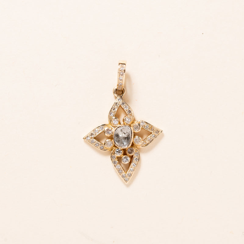 Gold and Diamond Clover Pendant