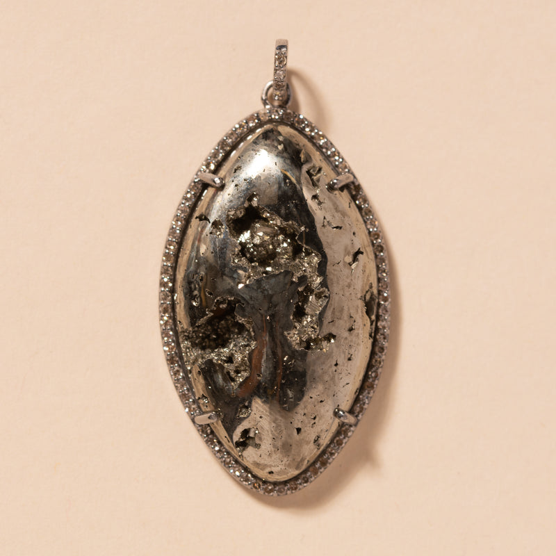 large peruvian pyrite mandorla pendant 