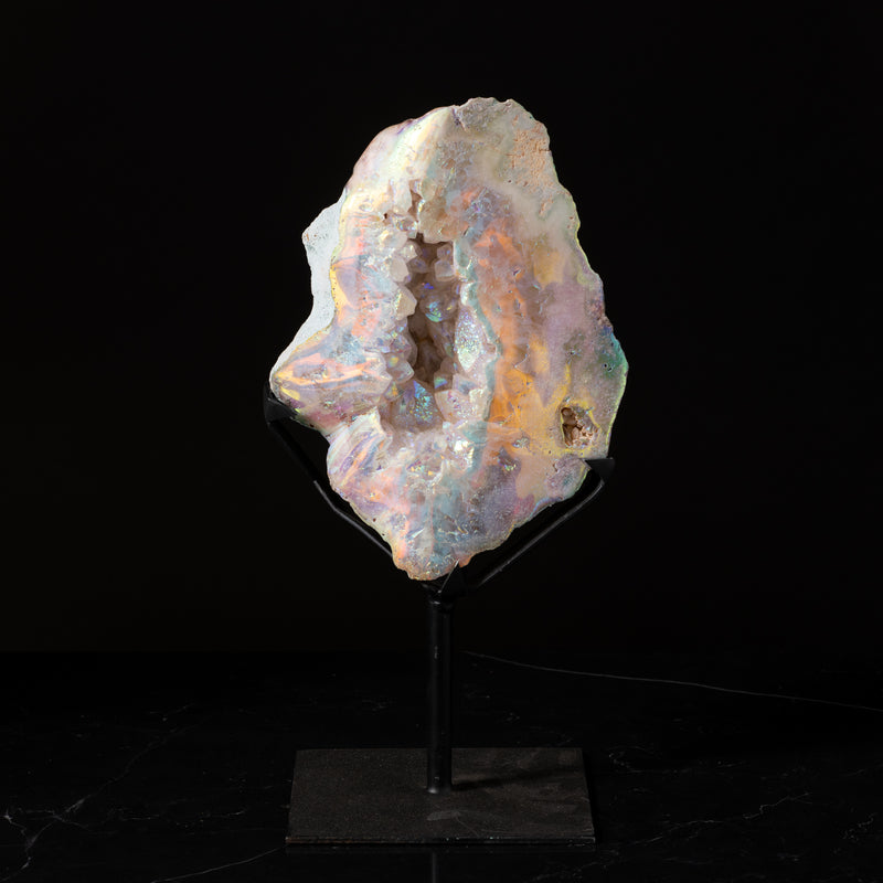 Polished Aura Geode on Stand