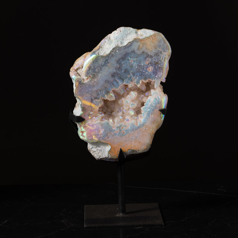 Polished Aura Geode on Stand